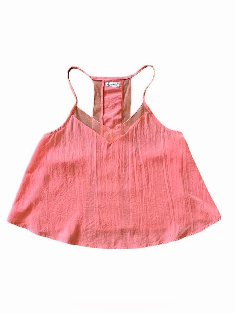 Free People Coral Pink Racerback V-Neck Tank XS